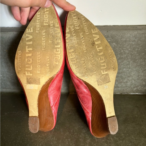 Fugitive By Francesco Rossi Heeled Clogs Red / Pink Business EU 39 / Women’s 8.5 - Picture 9 of 11